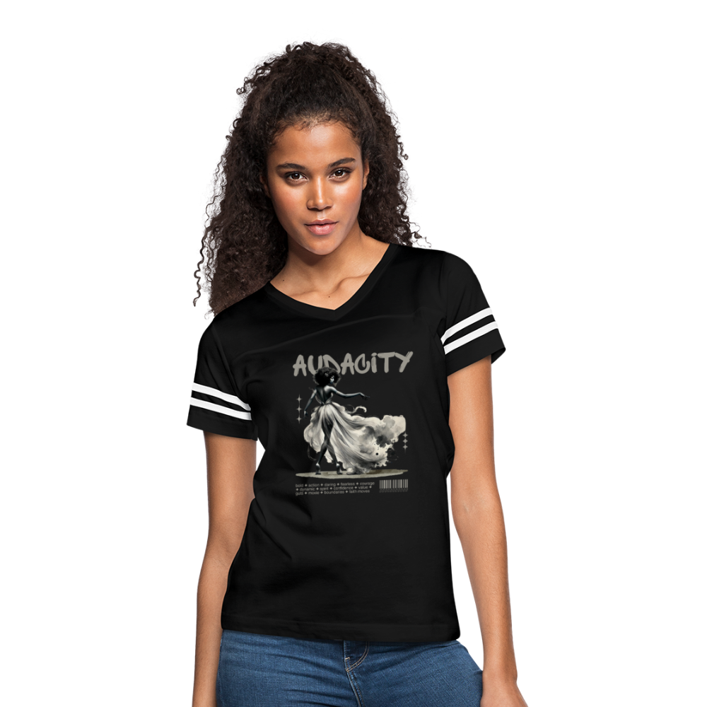 audacity women’s vintage t-shirt - black/white