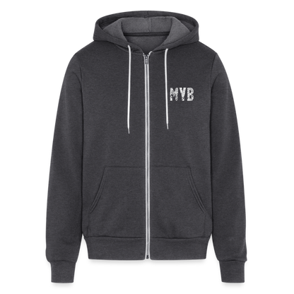 mind yo business unisex full zip hoodie - charcoal grey