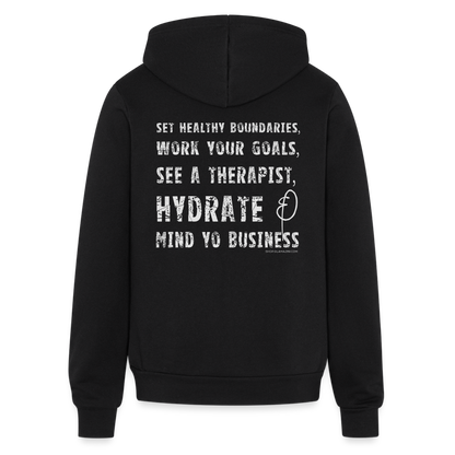 mind yo business unisex full zip hoodie - black