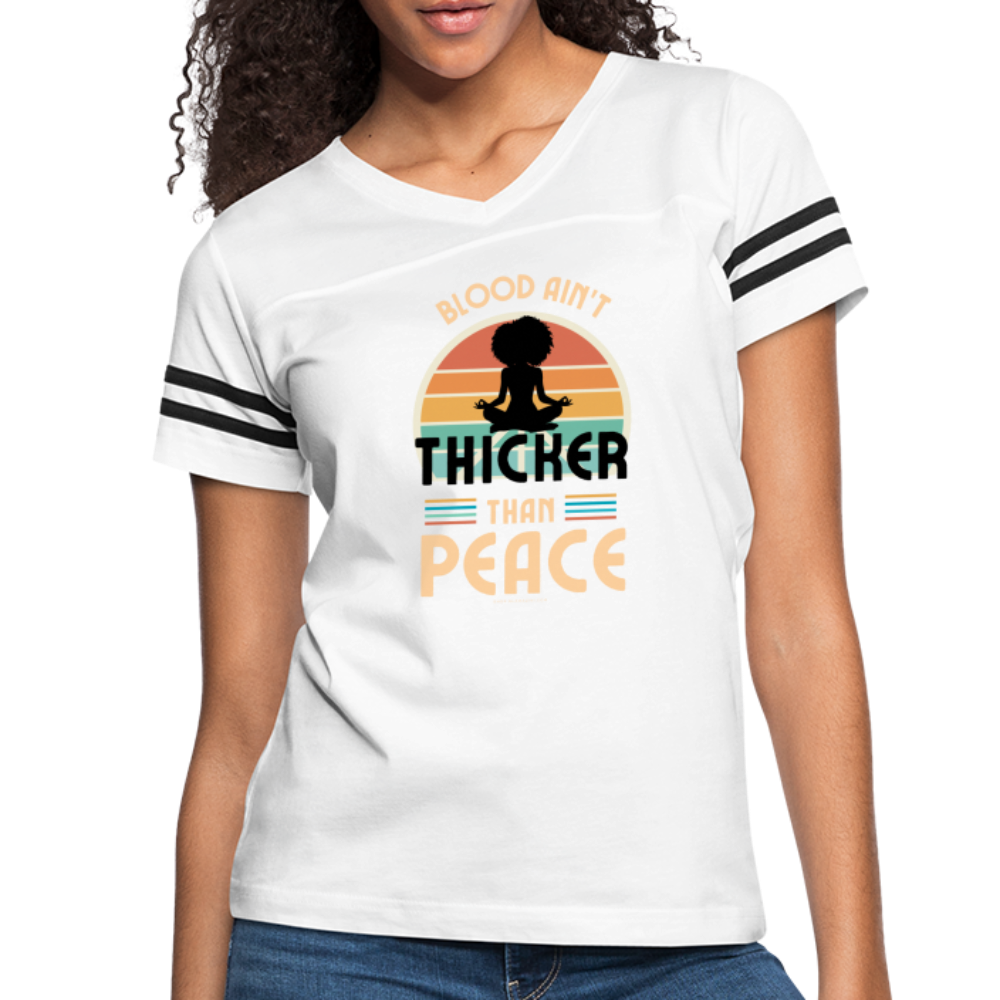 thicker than peace 2.0 women’s vintage t-shirt - white/black