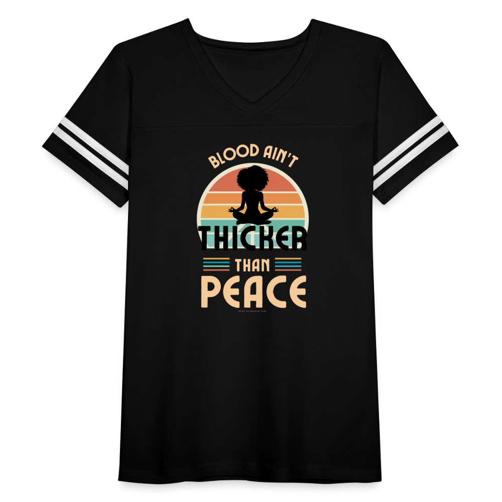 thicker than peace 2.0 women’s vintage t-shirt - black/white