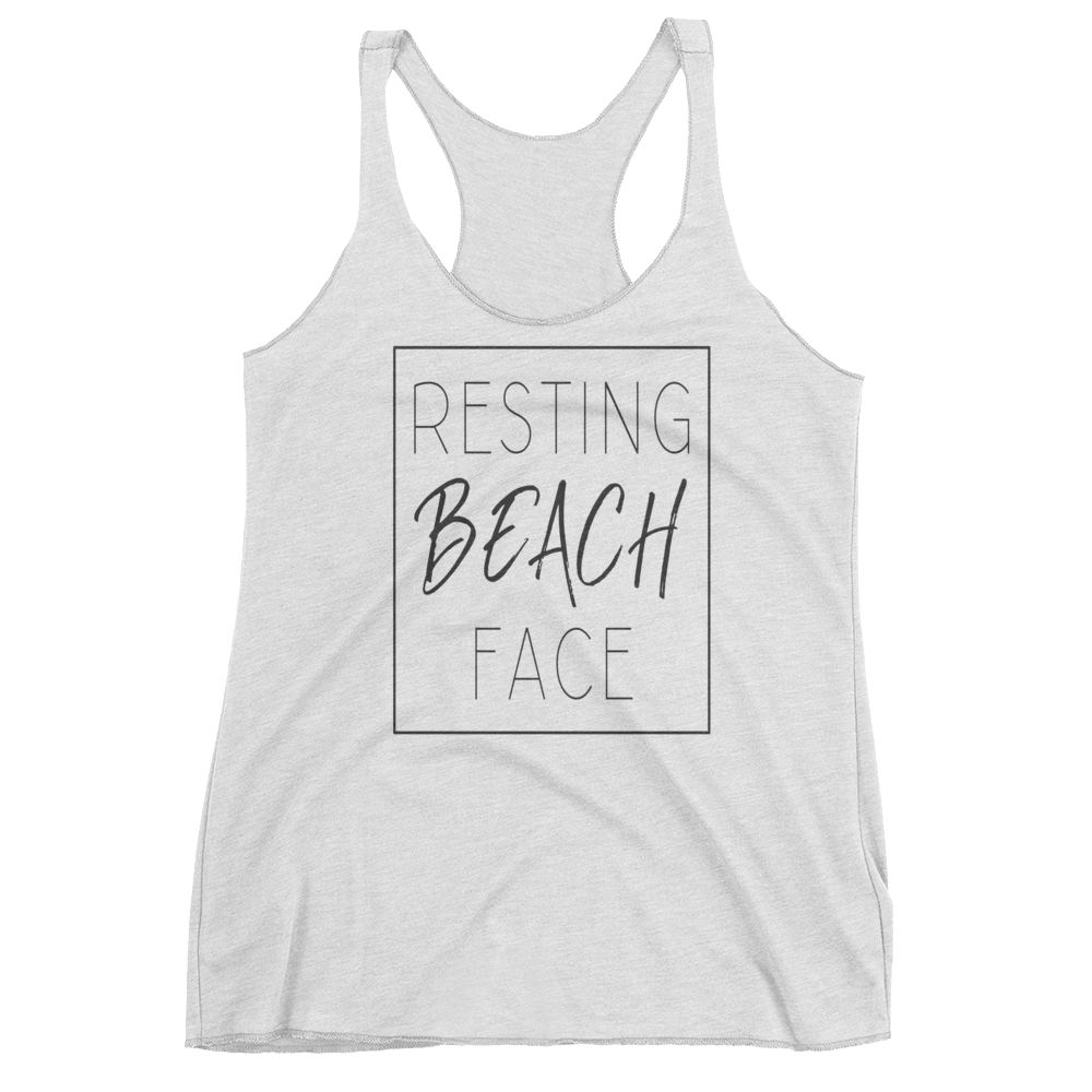 resting beach face racerback tank (women's cuts)
